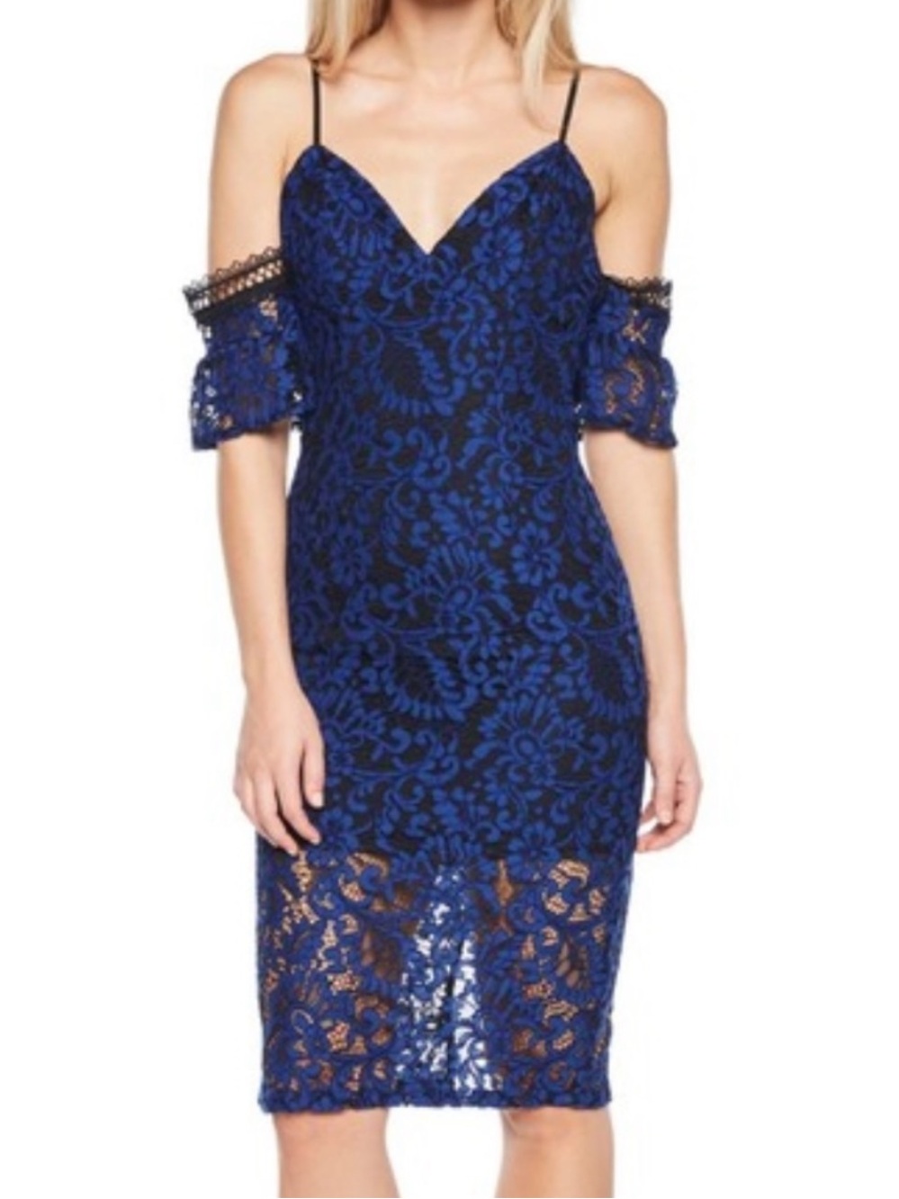 Bardot Cold Shoulder Lace Dress Size 8 NWT